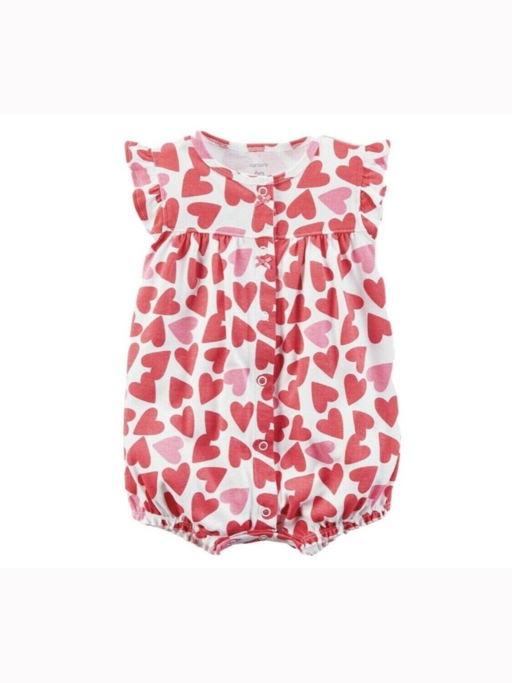 Baby Girl Heart White Red Bubble Romper Jumpsuit One-Piece Outfit 6 Months